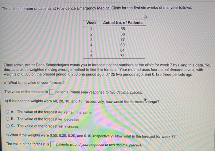The actual number of patients at Providence