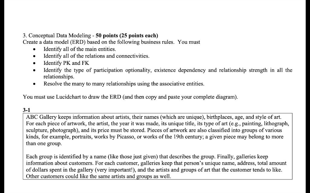 3. Conceptual Data Modeling - 50 points ( 25