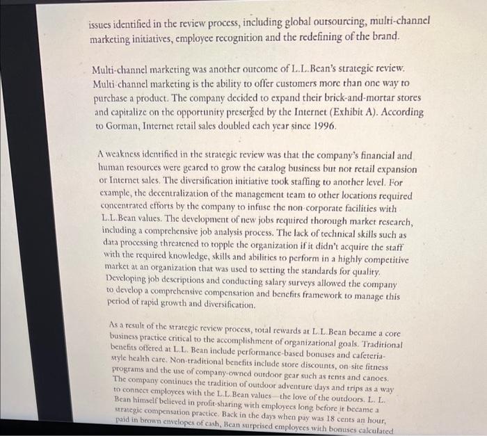 For this question i'm considering ll bean as the