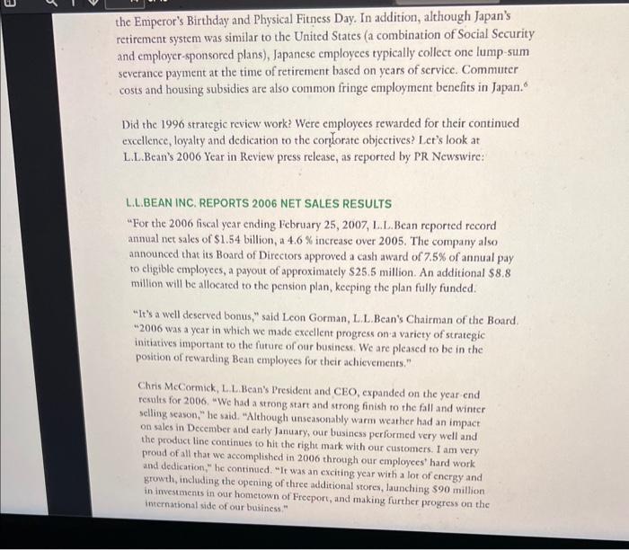 For this question i'm considering ll bean as the