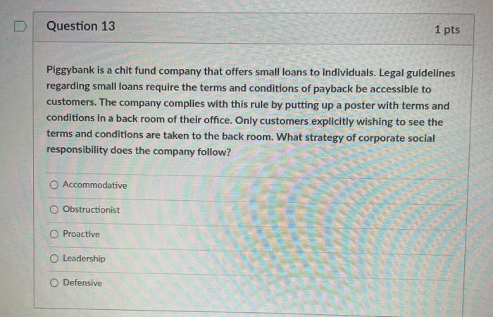 Question 3 1 pts One could look at the number of