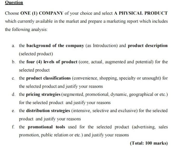 My company is Apple and the product selected is