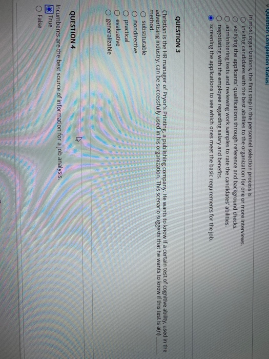 answe question number 3 Question completion