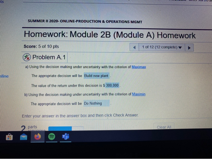 SUMMER II 2020-ONLINE-PRODUCTION & OPERATIONS