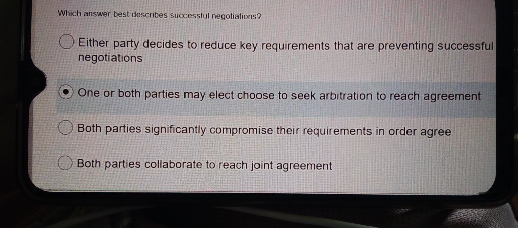 Which answer best describes successful