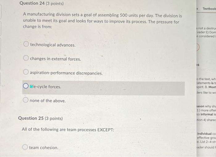 help please Question 24 (3 points) Textbook A