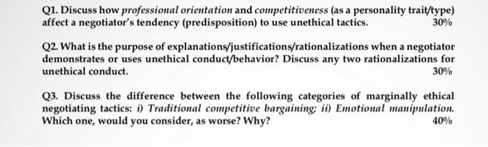 Q1. Discuss how professional orientation and