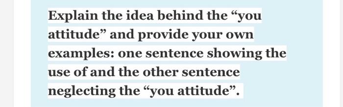 can you please give me a good example and a bad