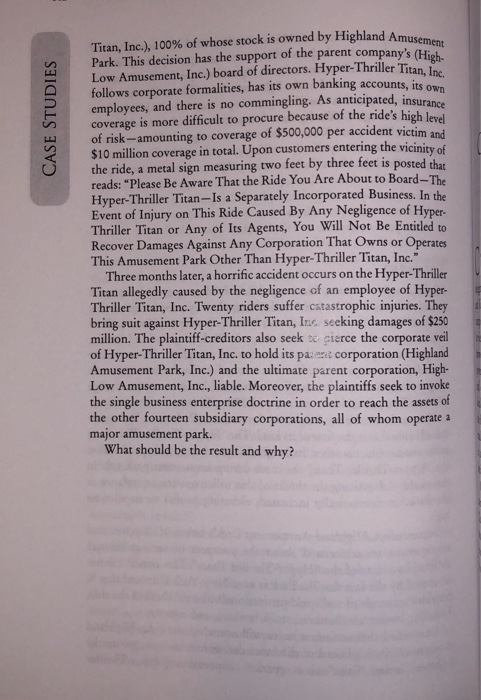 SCENARIO High-Low Amusement, Inc. is a