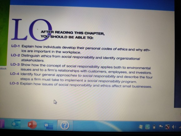 LO AFTER READING THIS CHAPTER, YOU SHOULD BE ABLE