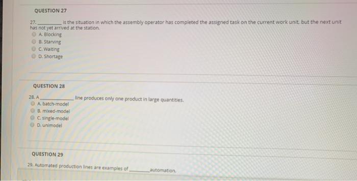 QUESTION 27 is the situation in which the