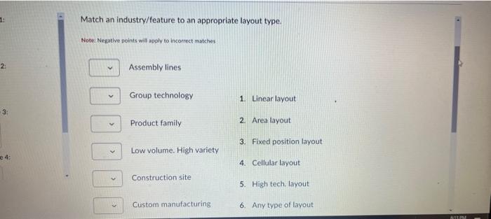 Match an industry/feature to an appropriate