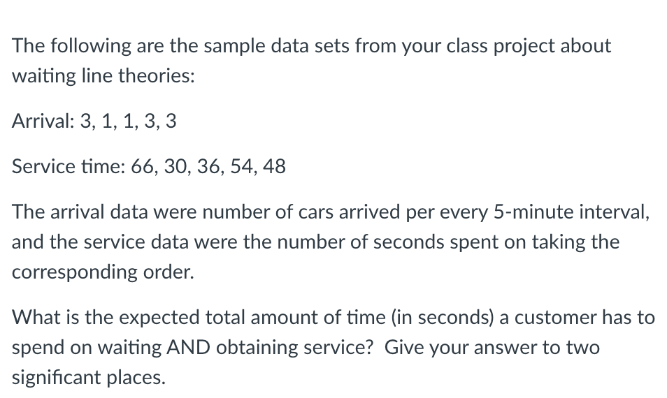 The following are the sample data sets from your