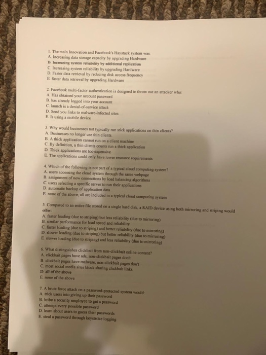 1. The main Innovation and Facebook's Haystack