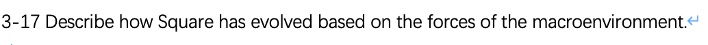3-17 Describe how Square has evolved based on the