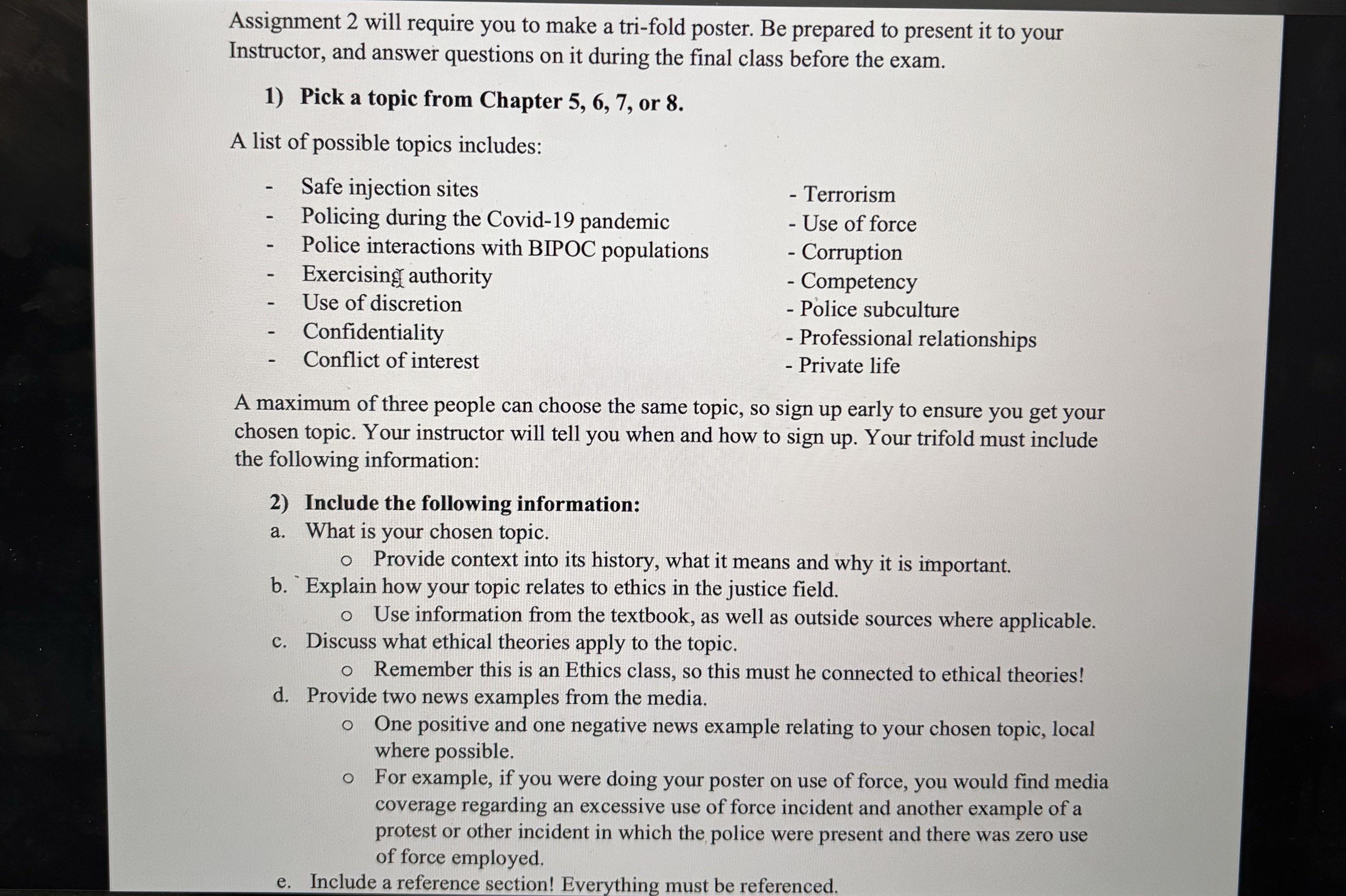 Assignment 2 will require you to make a tri-fold