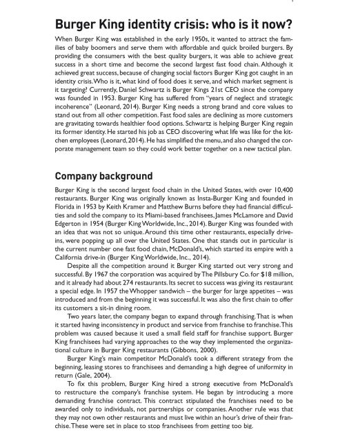 Using the information provided in the case study