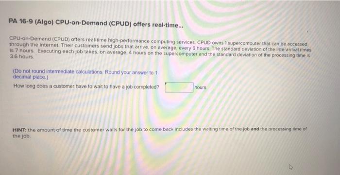 PA 16-9 (Algo) CPU-on-Demand (CPUD) offers