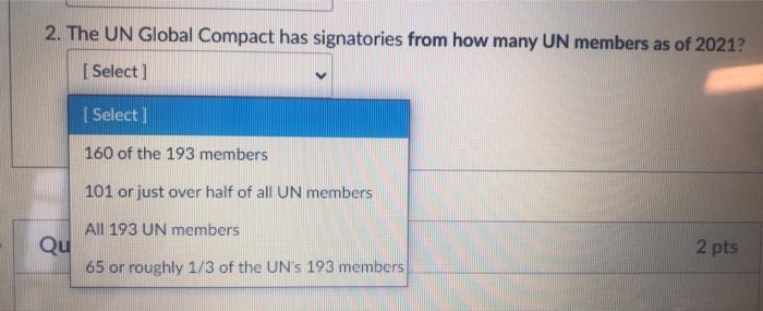 2. The UN Global Compact has signatories from how