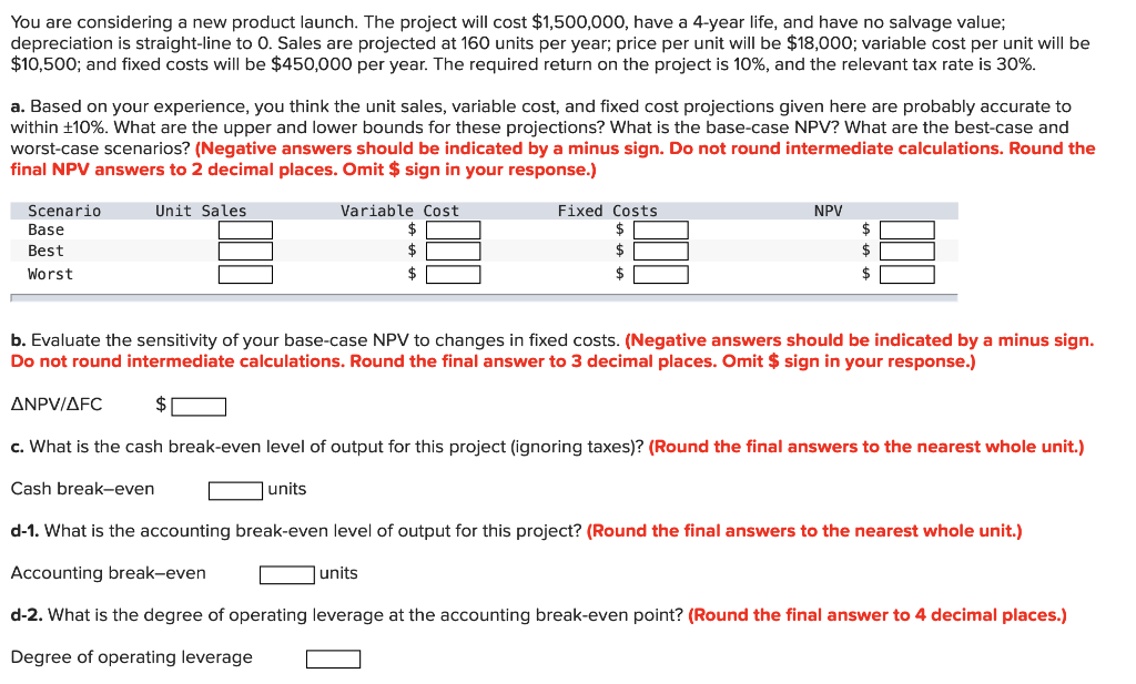 You are considering a new product launch. The