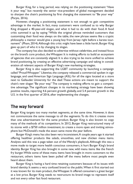 Using the information provided in the case study