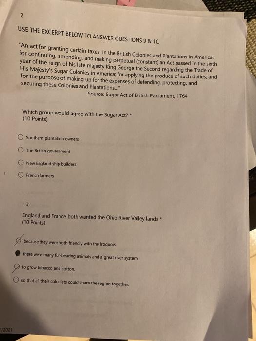 1 Colonists protested against the Quartering Act