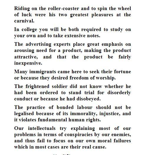 Exercise The following sentences lack