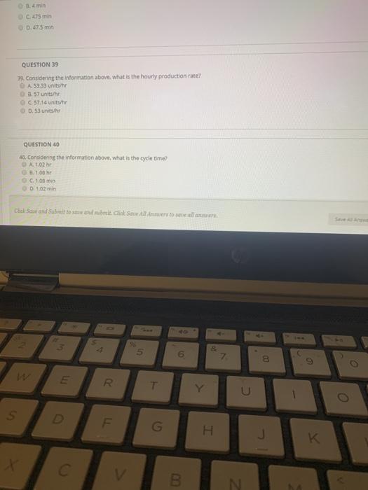 QUESTION 38 No. Work Element Description Tas