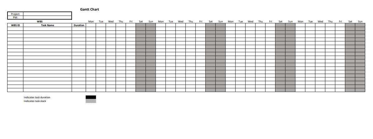Please fill out Gantt Chart with the below