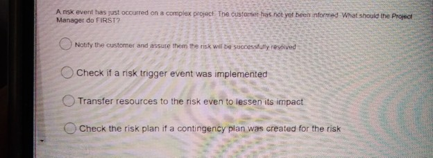 A nsk event has just occurred on a complex