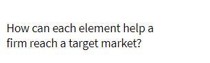 How can each element help a firm reach a target