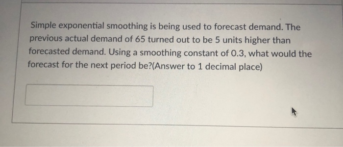 Simple exponential smoothing is being used to