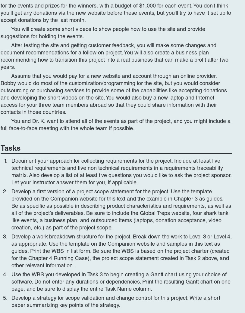 Running Case Task 1-5 Scope Statement Project