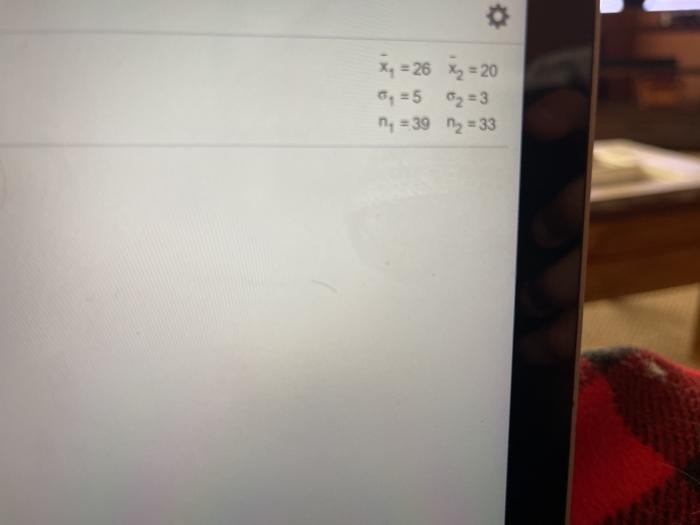 Consider the data to the right from two