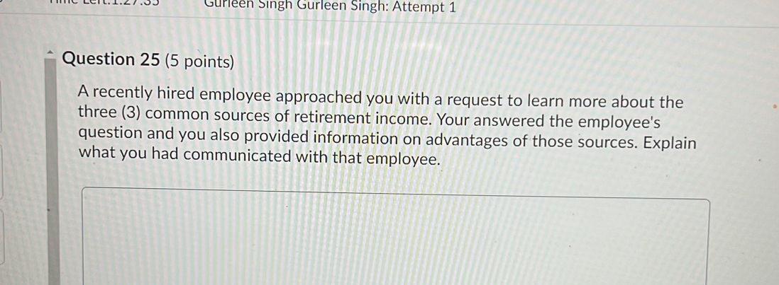 Question 26 (5 points) Explain how employers