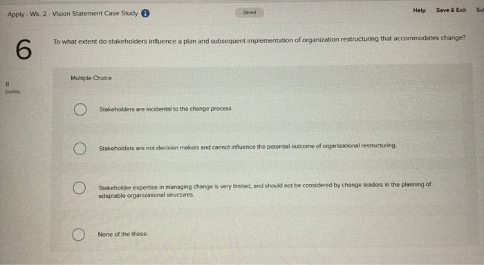 Apply - Wk 2 - Vision Statement Case Study Help