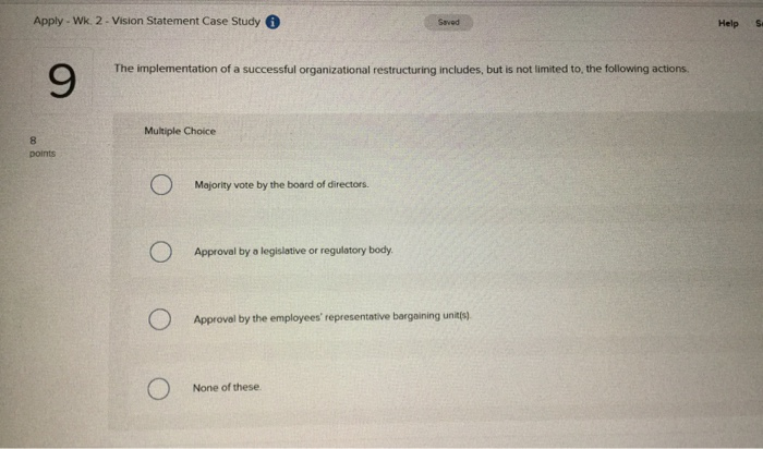 Apply - WK 2 - Vision Statement Case Study Help