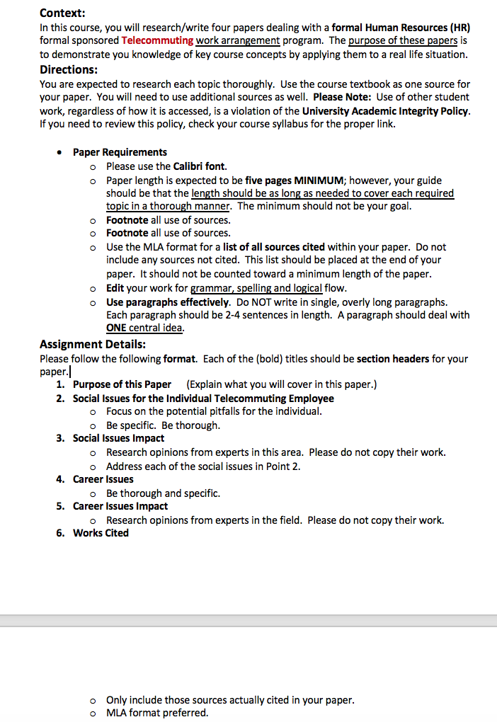 Context: In this course, you will research/write