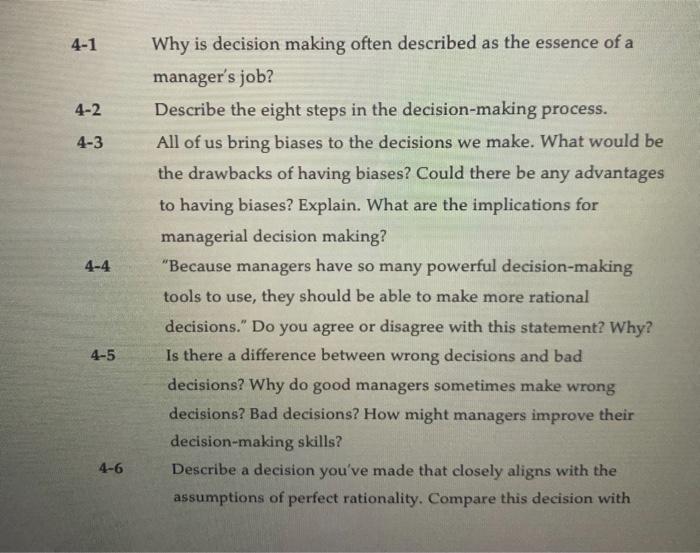 4-1 4-2 4-3 4-4 Why is decision making often