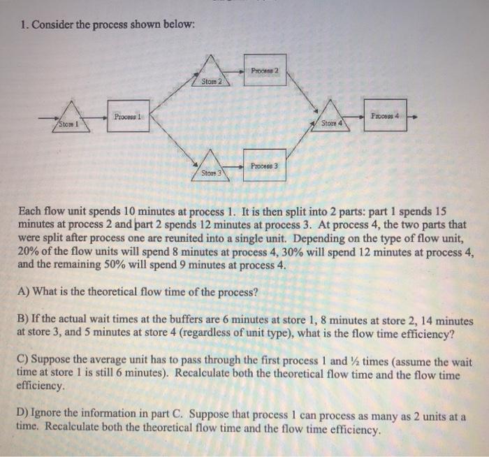 1. Consider the process shown below: Proin 2 Stor