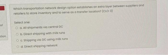 Which transportation network design option