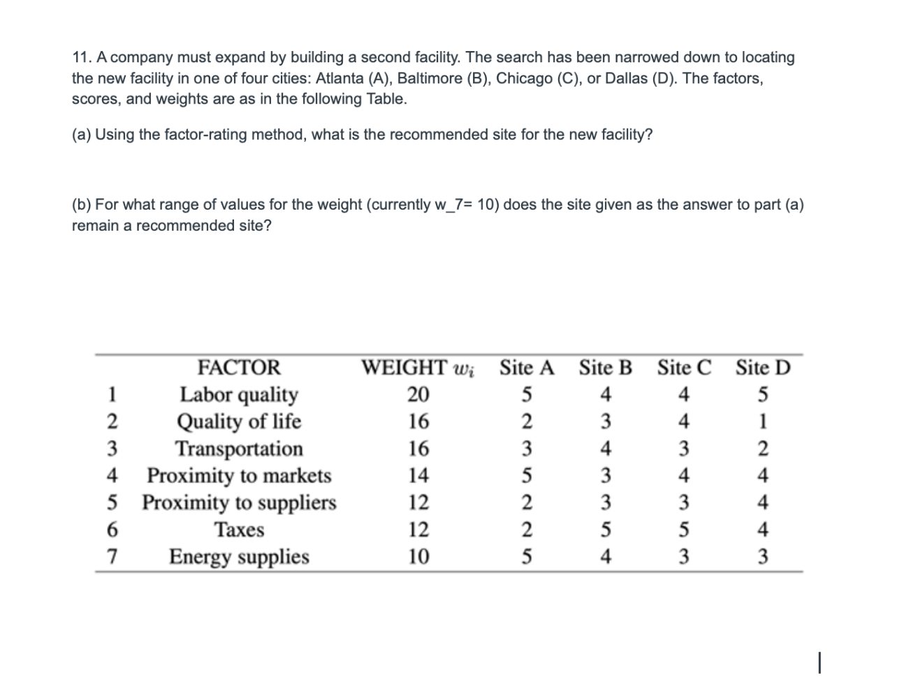 11. A company must expand by building a second