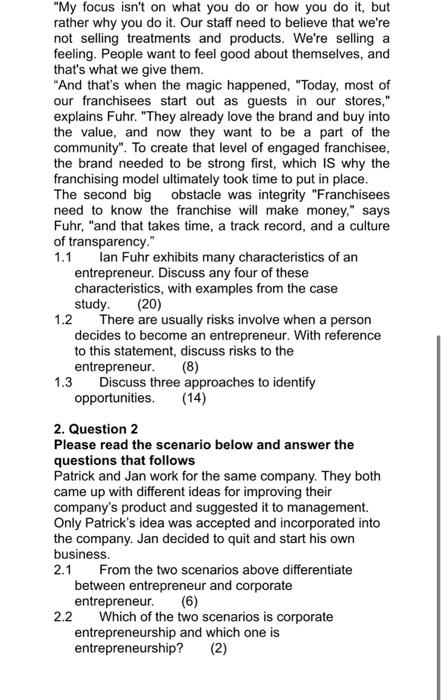 1. Question 2 Read the case study below and