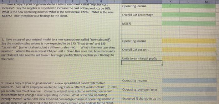 1) Complete the assumptions (blue box) based on