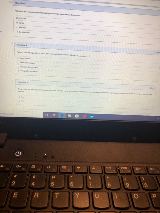 Question 1 O A Oy 6C Question 2 Question 3 here
