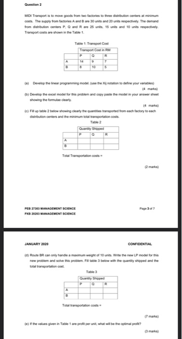 Answer for question d and e MIDI Transport is to