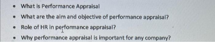 What is Performance Appraisal What are the aim