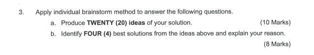 Design thinking, Question 3 SECTION A (60 MARKS)
