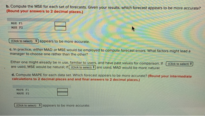 Problem 3-21 Two different forecasting techniques