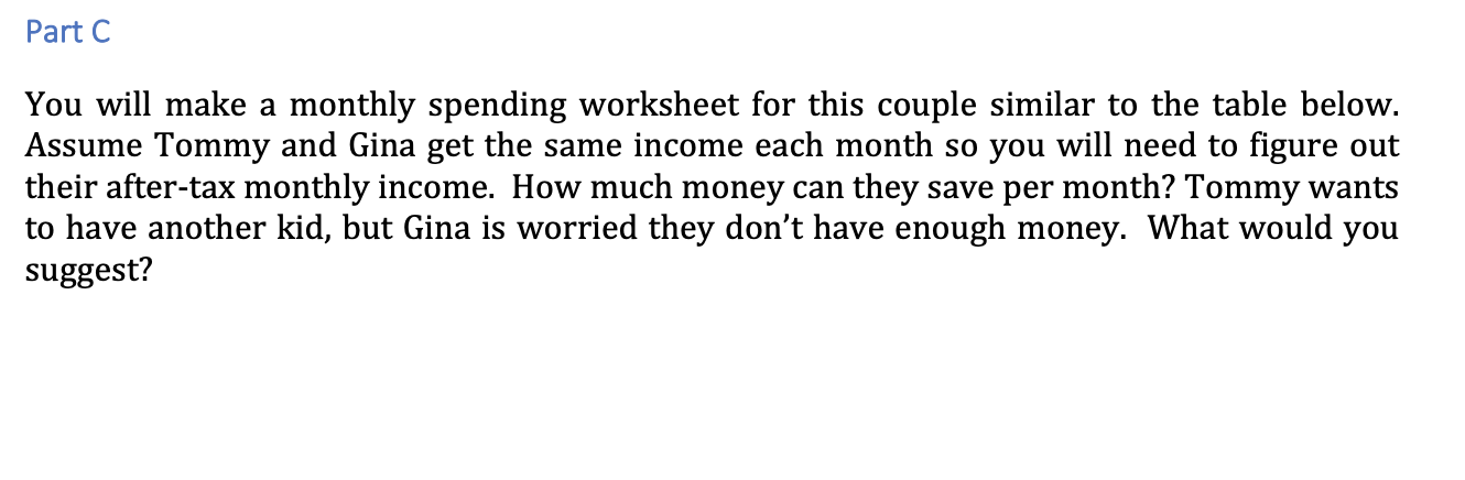 answer for part C 1. So the percetage in the
